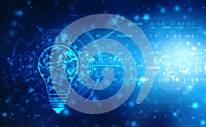 Bulb future technology, innovation background, creative idea concept