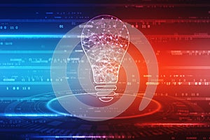 Artificial Intelligence background, Bulb future technology, innovation background,