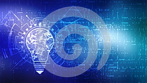 Bulb future technology, innovation background, creative idea concept