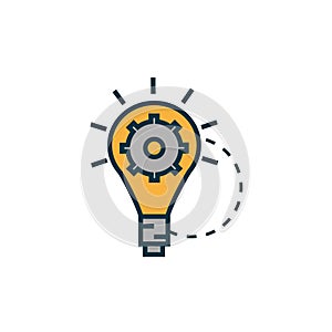 Bulb with gear work tools engineering icon