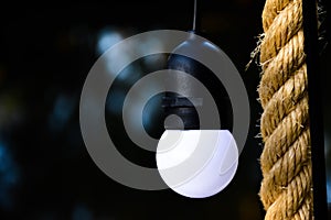 Bulb hanging on wire