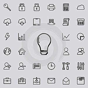 bulb icon. Detailed set of minimalistic icons. Premium graphic design. One of the collection icons for websites, web design, mobil