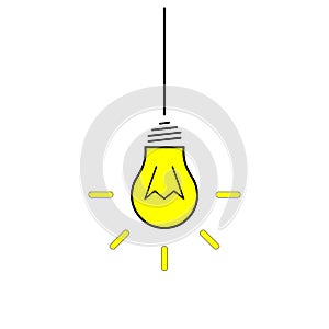 Bulb icon. idea icon isolated on white background. Idea sign, solution, thinking concept. Lighting Electric lamp. Electricity, shi