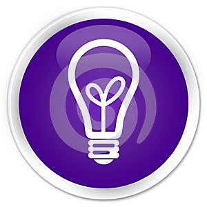 Bulb icon premium purple round button