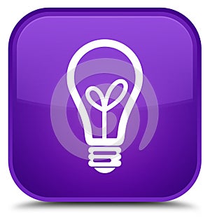 Bulb icon special purple square button