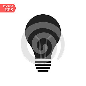 Bulb icon. Lamp vector icon. Idea icon. Light icon. Studio background. EPS 10 vector flat sign.