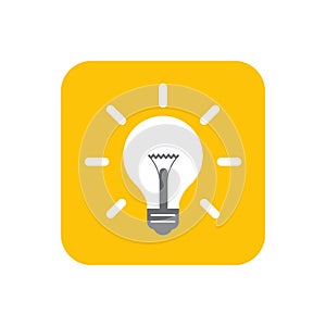 Bulb icon - yellow symbol isolated