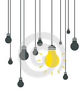 Bulb icons on white background. Vector illustration. Idea concept