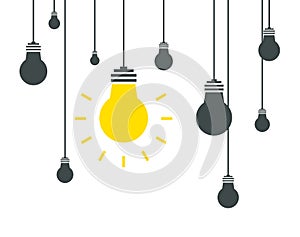Bulb icons on white background. Vector illustration. Idea concept