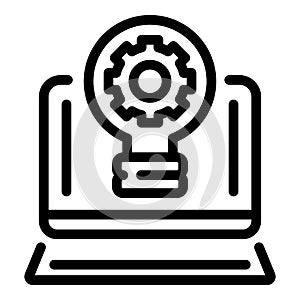 Bulb idea gear engineer icon, outline style