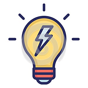 Bulb, idea isolated Vector Icon which can easily modify or edit