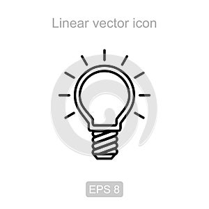Bulb included. Linear icon.