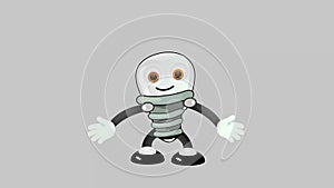 Bulb lamp character animation set in 4K with alpha channel. Looped scenes. Cartoon style