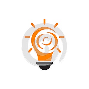 Bulb lamp logo design inspiration vector template photo