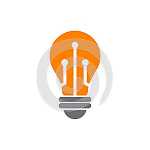 Bulb lamp logo design inspiration vector template photo