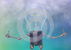 Bulb light character in a blurred background