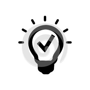 Bulb, light , Creative business solutions black icon