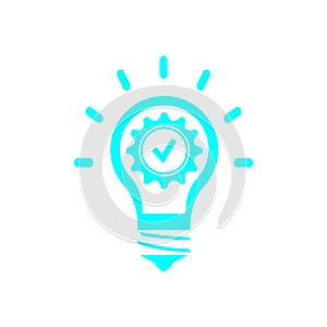 Bulb, light , Creative business solutions cyan icon