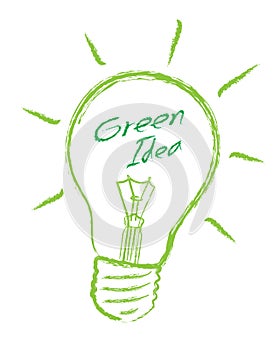 Bulb light green idea vector