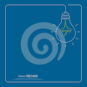 Bulb light idea on blue background .the concept is big ideas inspiration ,vector design