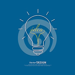 Bulb light idea on blue background .the concept is big ideas inspiration ,vector design