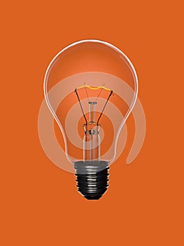 Bulb light on orange