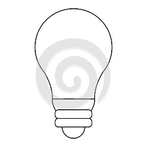 Bulb light symbol isolated black and white