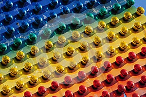 Bulb lights with multiple colors in an amusement park in Montevideo, Uruguay