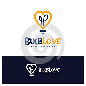 Bulb Love logo design concept vector. Love Bulb Logo Design Template. Creative Symbol. Icon