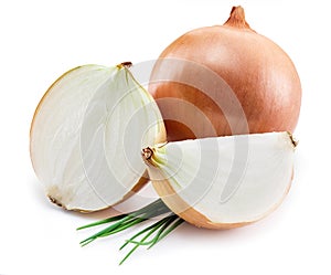 Bulb onion and green onions.