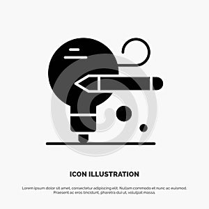 Bulb, Pencil, Education solid Glyph Icon vector