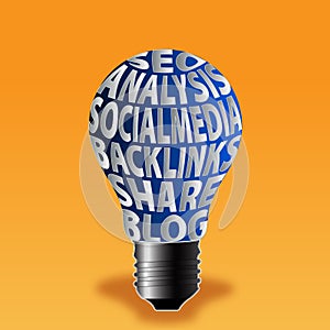 Bulb of seo analysis socialmedia backlinks share blog