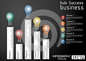 Bulb Success world business modern Idea and Concept Vector illustration Infographic template with icon.