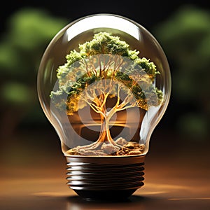 bulb tree, AI generated