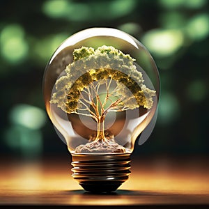 bulb tree concept, AI generated