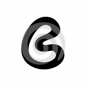 Bulbous Black Curved Logo With Minimalist Cartooning - Goosepunk Inspired