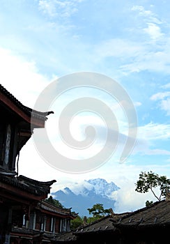 Bule sky of Lijiang ancient town
