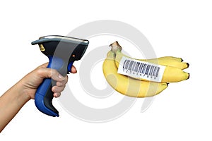 Buletooth barcode scanner and banana photo