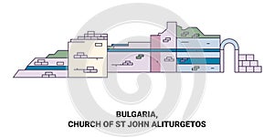 Bulgaria, Church Of St John Aliturgetos travel landmark vector illustration
