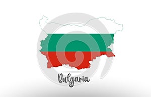 Bulgaria country flag inside map contour design icon logo