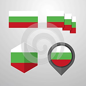 Bulgaria flag design set vector