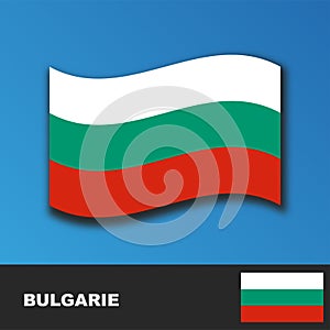 Bulgaria Flag distorted by the wind