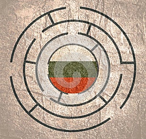 Bulgaria flag in the labyrinth