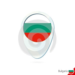 Bulgaria flag location map pin icon on white background