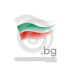 Bulgaria flag. Stripes colors of the bulgarian flag on a white background. Vector design national poster with bg domain, place