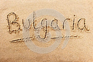 Bulgaria handwritten beach sand message