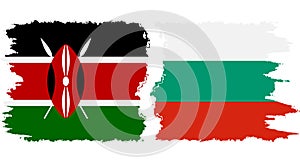 Bulgaria and Kenya grunge flags connection vector