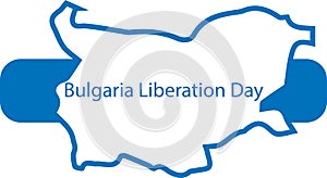 Bulgaria Liberation Day icon, Bulgaria map blue vector icon.