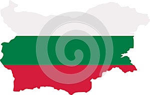 Bulgaria map with flag