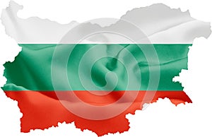 Bulgaria Map with Flag